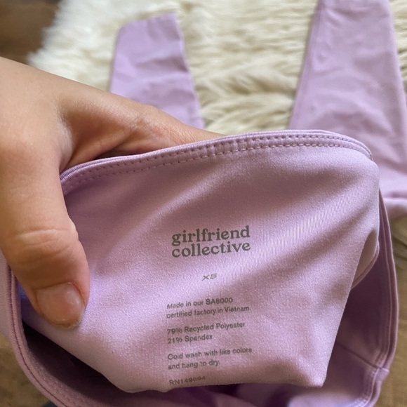 GIRLFRIEND COLLECTIVE Compressive High Waisted 7/8 Leggings In Lilac - Picture 3 of 4